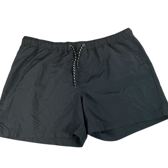The Rail Mens Black Drawstring Swim Shorts Under Liner Size 2X 100% Nylon Active - Picture 3 of 8